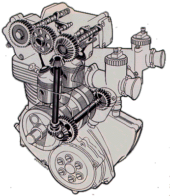 SchnittZeichnung Rennmaxmotor R22 Modell 1954